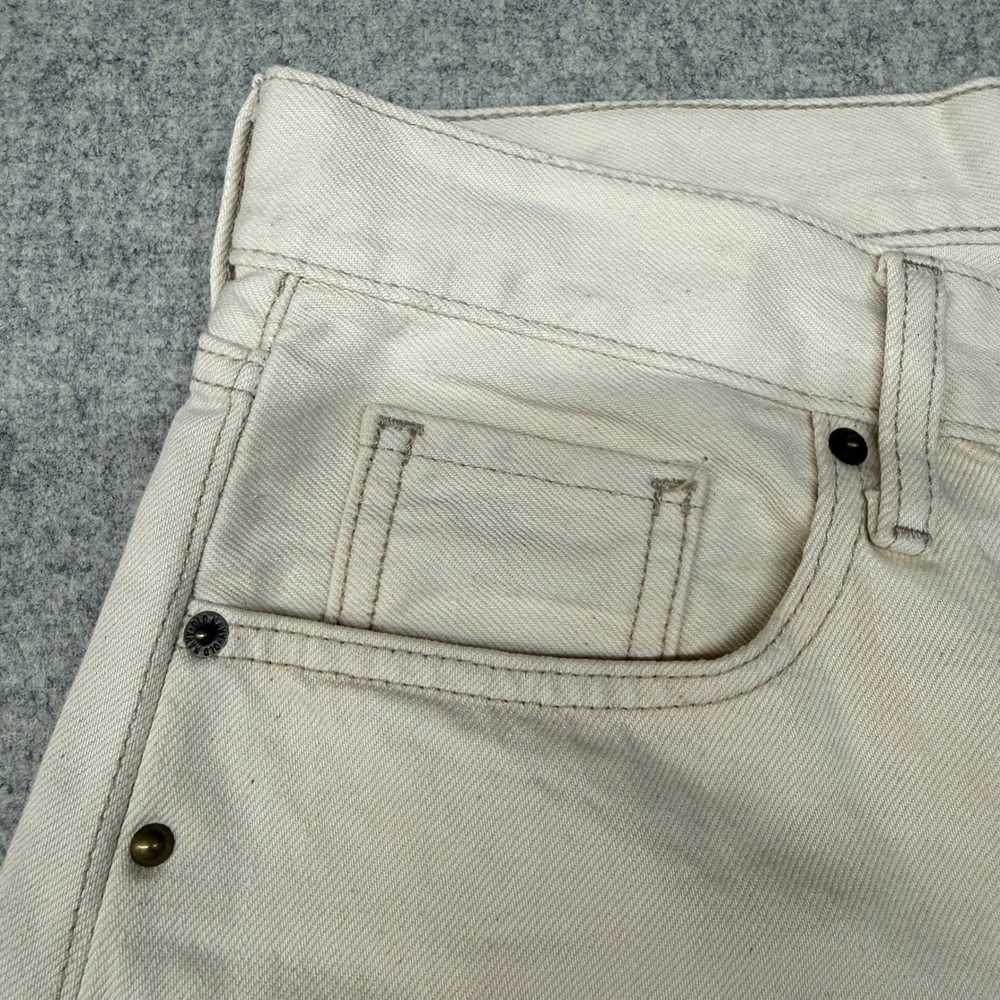 Old Navy High-Rise Baggy Wide Leg Pants Size 12 Beige Studded Side Seam Denim - Picture 4 of 11